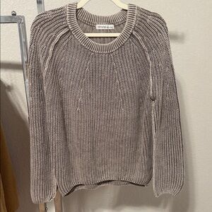 Zenana Taupe Crew Neck Sweater NWOT